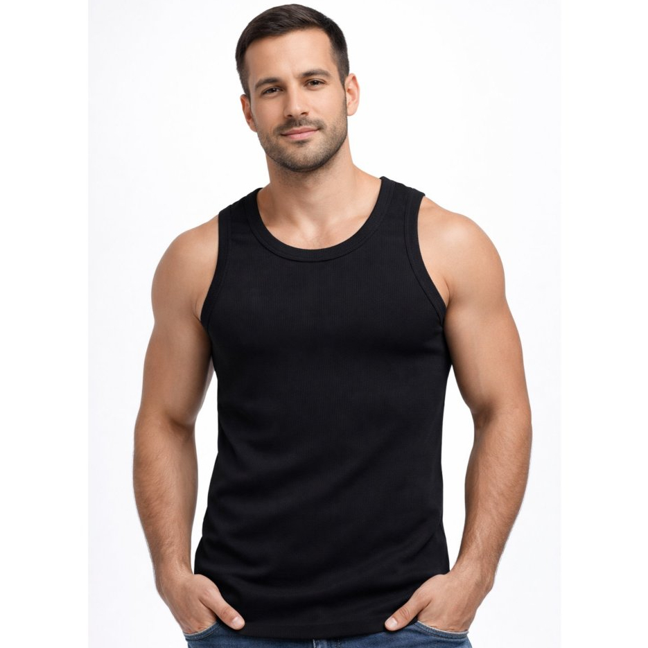 Regata Masculina Estilo Americano Canelada Slim Fit Academia Fitness