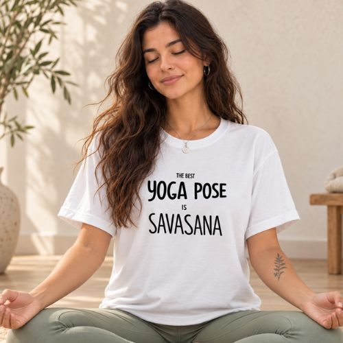 Camiseta Tshirt Estampada Savasana 100% Algodão Malha Premium  Feminina E Masculina