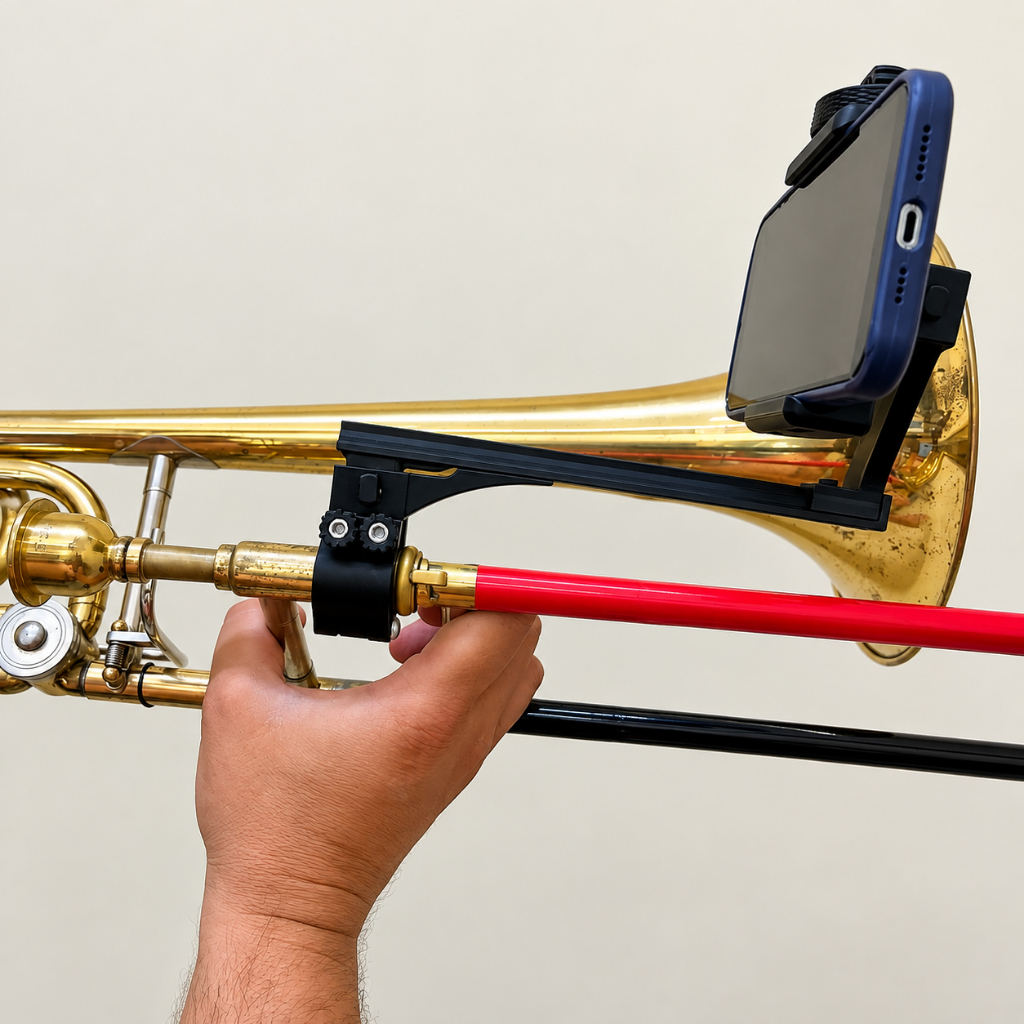Suporte de celular para Trombone Suporte Smartphone Trombonista Músico para Partitura digital