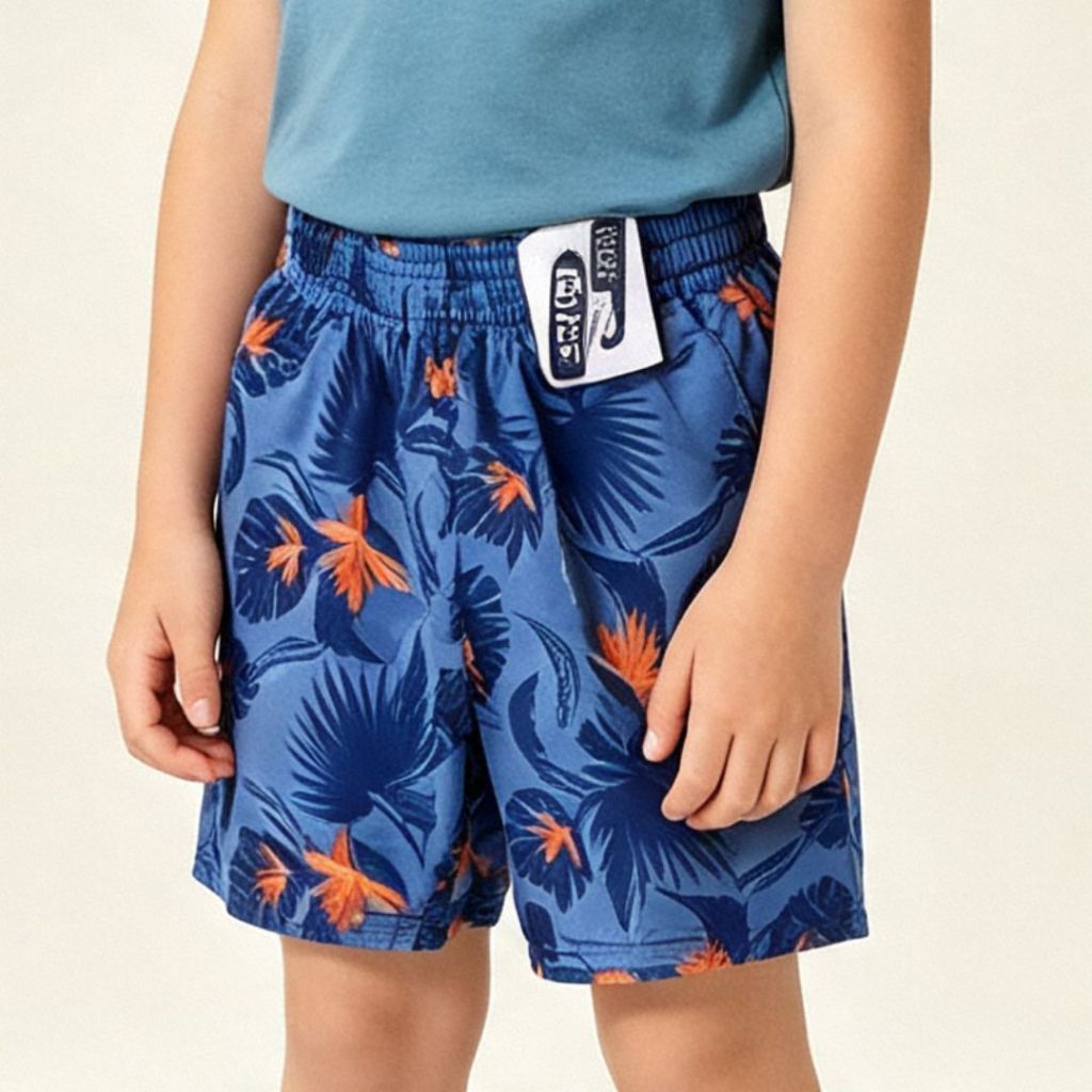 Bermuda de Elástico Menino Infantil e Juvenil Masculina Estampado Praia