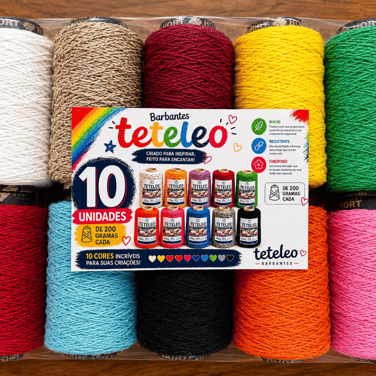 Kit 10 Novelos TeTeLeo com Si Do Croche Barbante Hipoalergênico Fio 6 Teteleo – Extra Macio, Cheiroso, Sem Poeira — imagem 2 de 2
