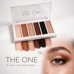 Paleta de Sombras 6 Cores The One Luv Beauty | Alta Pigmentação, Matte e Cintilante, Vegana