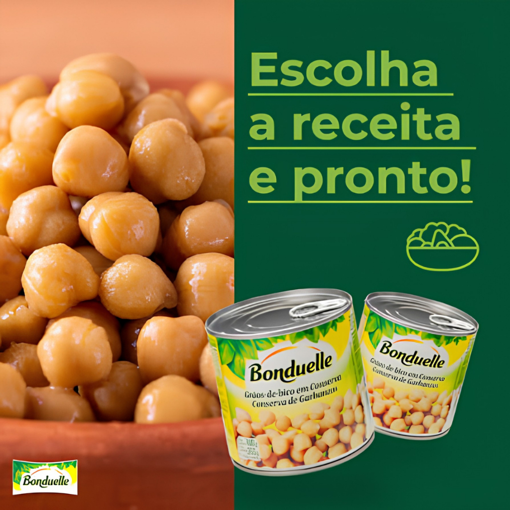 KIT Grão-de-Bico em Conserva Bonduelle Lata 265g 3 Unidades · foto 2