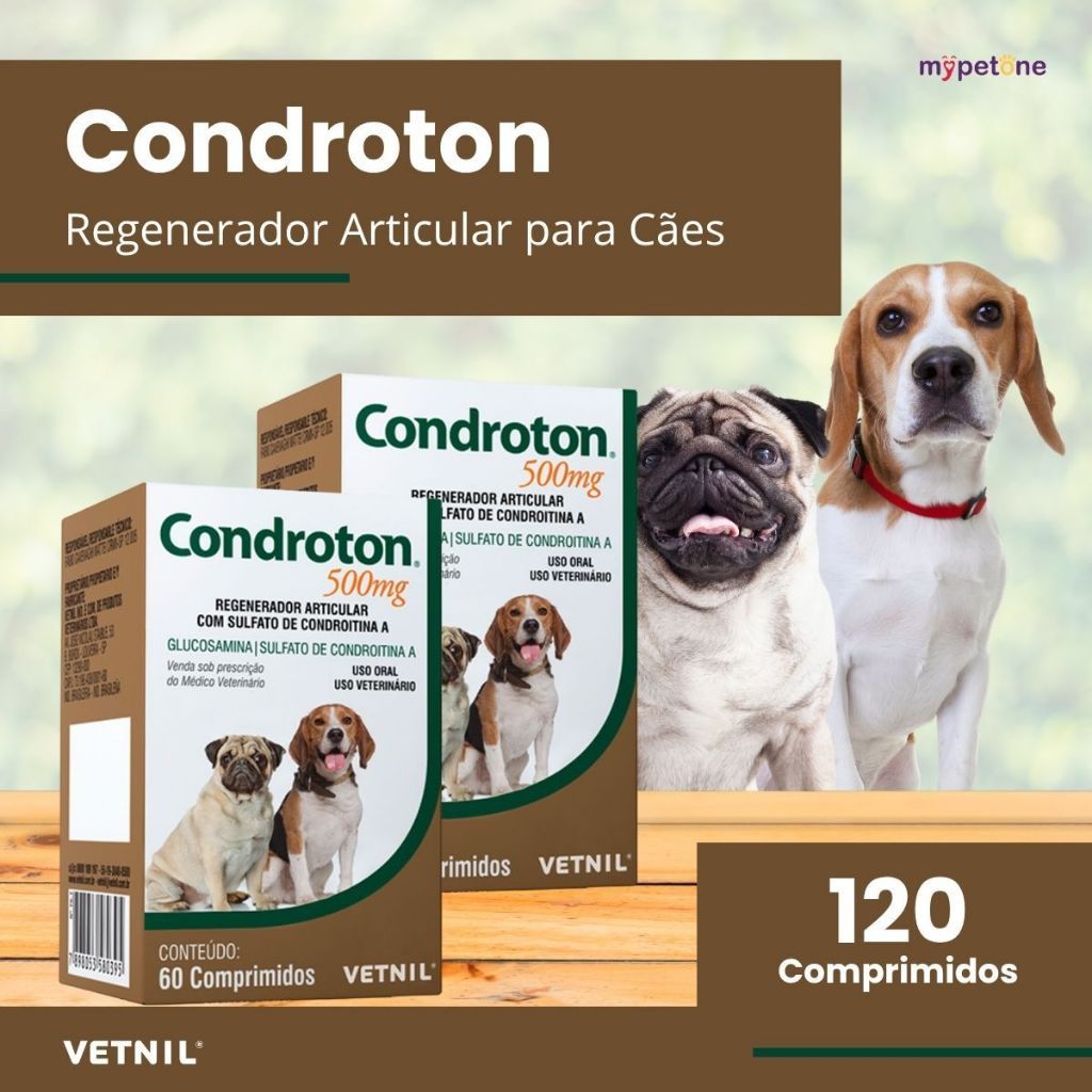 Kit 2 Regenerador Articular Vetnil Condroton 60 Comprimidos - 500 mg