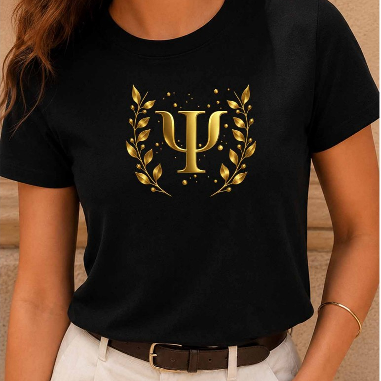 Blusa Psicologia Dourado Babylook Feminina Estampada 100% Algodão Psicóloga Psicologia Faculdade Universitária