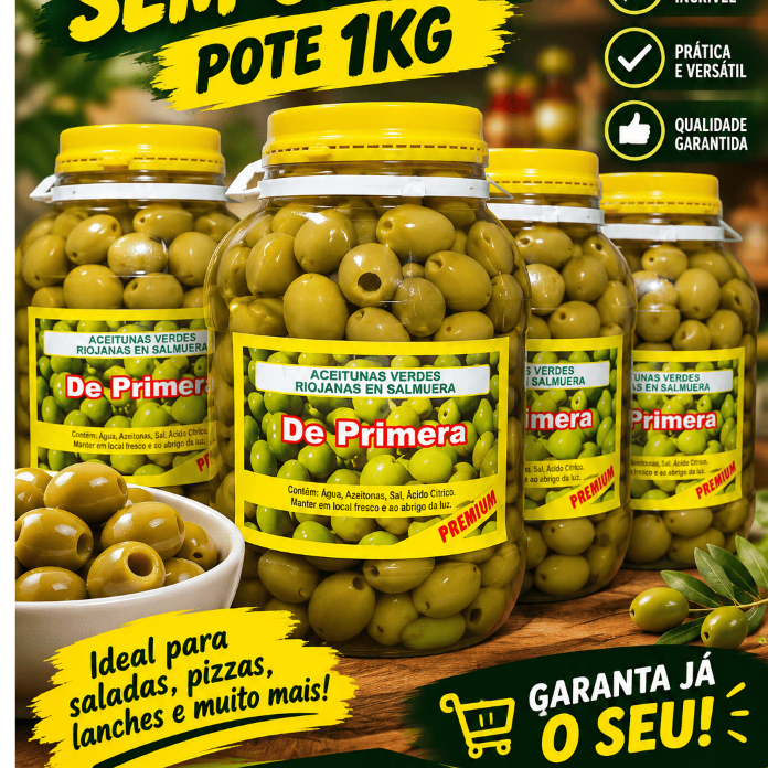 Azeitona Argentina sem caroço pote 1kg