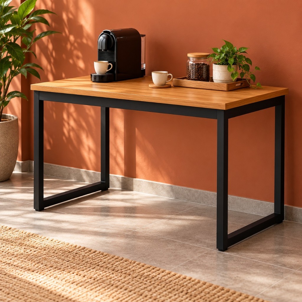 QUEIMA DE ESTOQUE Escrivaninha 150cm Mel Ou Preta Para Quarto E Escritório — imagem 2 de 2