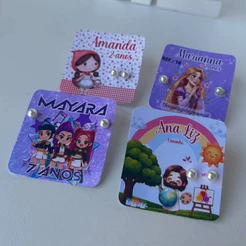 LEMBRANCINHA PERSONALIZADA TAG COM BRINCOS QUALQUER TEMA - FESTA | ANIVERSÁRIO