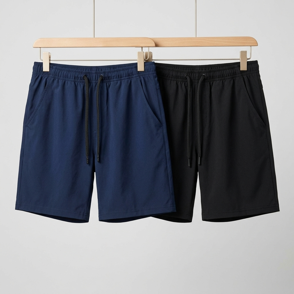 Kit 2 Bermudas Masculinas Tactel com Elastano Leve Confortável