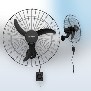 Ventilador de Parede Ventisol New 60cm Grade de Aço 3 Pás Oscilante Inclinação Regulável Potente 127v ou 220v
