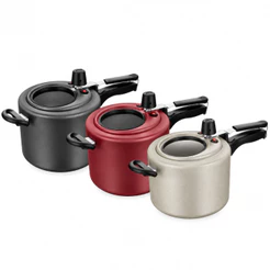 Panela de Pressão 4,5L Com Visor Fechamento Interno Antiaderente MTA CORES