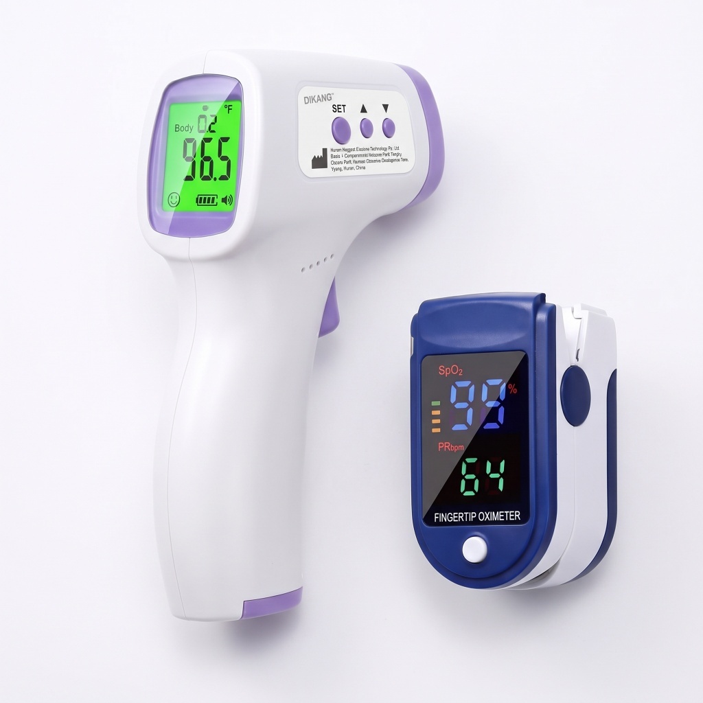 Kit Essencial Para Família Termômetro Laser Para Febre e Bebê + Oxímetro Dedo Digital Preciso
