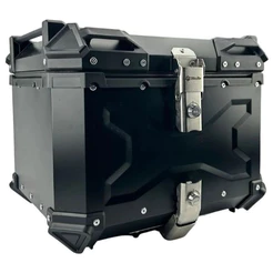 Bauleto Bau Preto Moto 45 Litros ACM Aluminio Com Suporte Universal Xtreme Com Encosto Passageiro