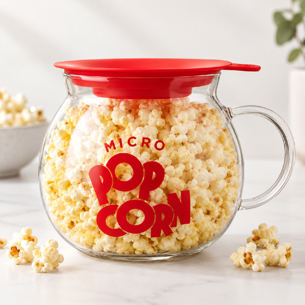 Pipoqueira Para Micro-ondas Sem Óleo 1.5 L Vidro Tampa Silicone Derrete Manteiga Pipoca microondas