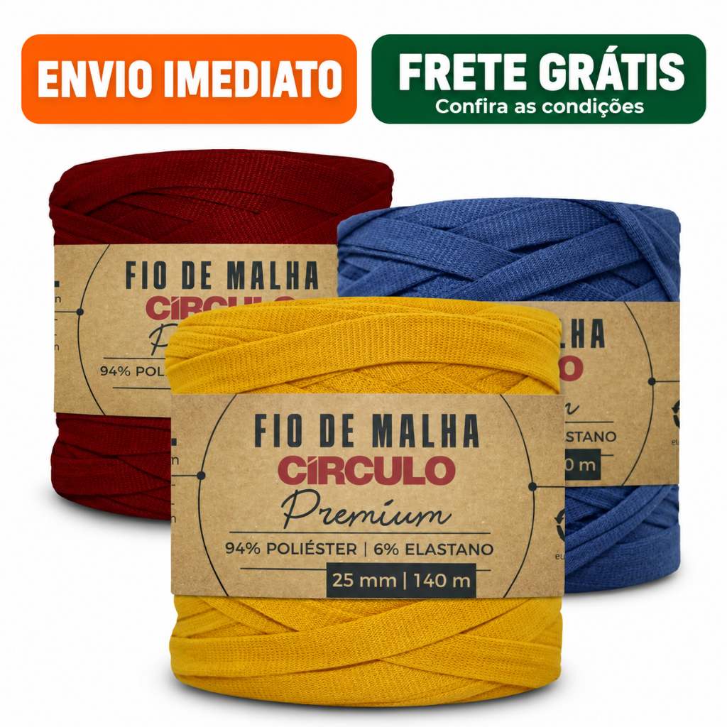 Fio De Malha Extra Premium Circulo 25mm 140m Escolha Sua Cor Pronta Entrega