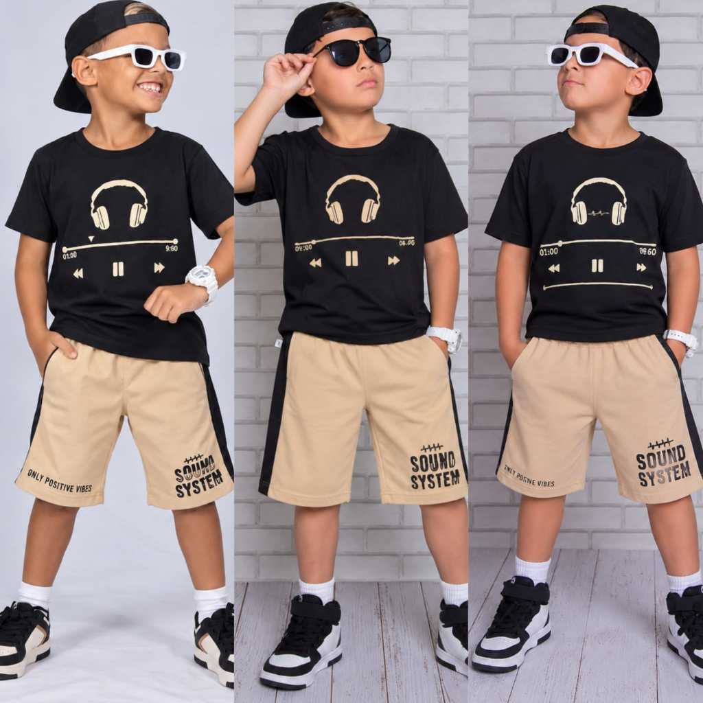 Kit Bermuda e Camiseta em Moletinho Moderno e Estiloso Envio Imediato
