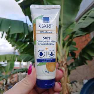 Creme para Mãos Avon Care Macadâmia 6 em 1 75g Luvas de Silicone Original