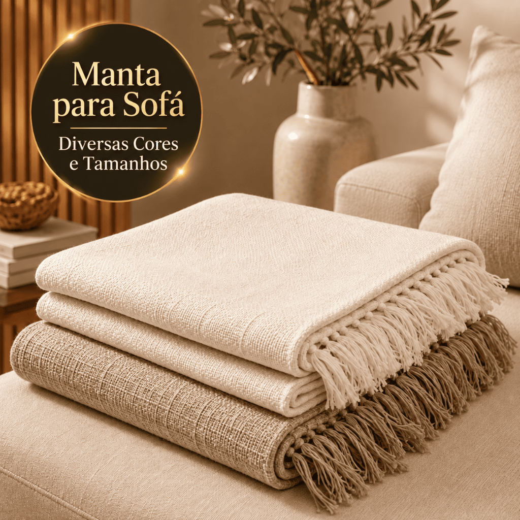 Manta para Sofá 3,00x1,80 / 2,40x1,80 King Luxo Gigante  100% Algodão Protetor Decoração