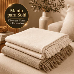 Manta para Sofá 3,00x1,80 / 2,40x1,80 King Luxo Gigante 100% Algodão Protetor Decoração
