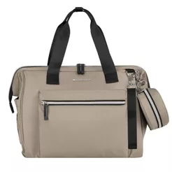 Bolsa Maternidade Grande Com Trocador Ombreira e Alça Para Mala Maxi Beige Kikkaboo