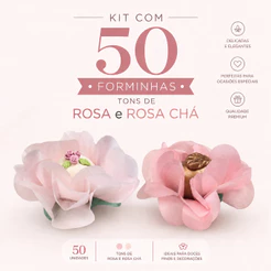 Kit 50 Forminhas delicatta Dois tons de rosa Para Bombons Brigadeiro Trufa Casamento Aniversário