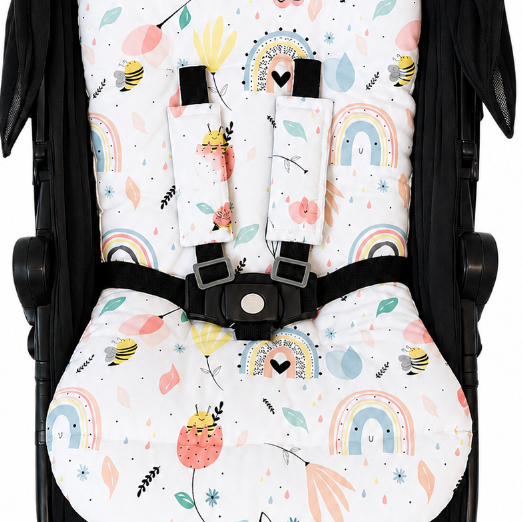 Colchonete Carrinho Bebe Dupla Face Algodão Estampado Menina Menino