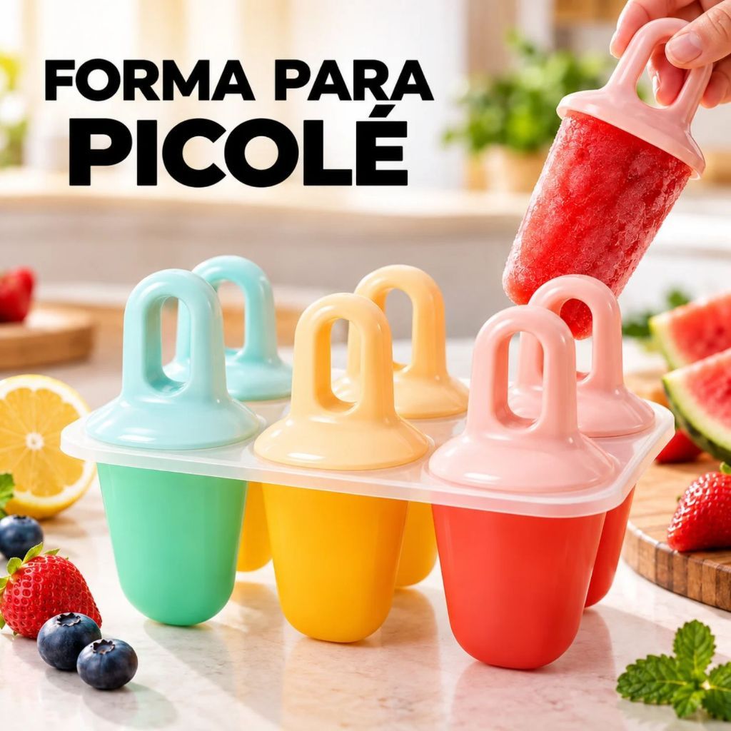 Forma Picolé Bebê Mini Forminha Sorvete Infantil 6 Cavidades