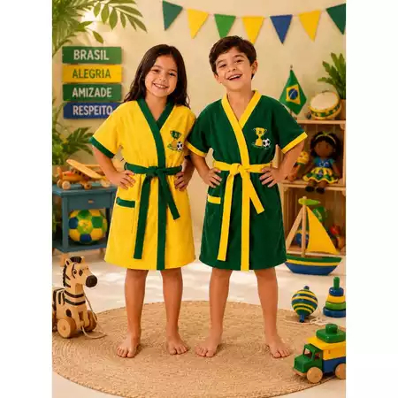 Roupão Atoalhado Brasil – Macio, Confortável e Cheio de Estilo!