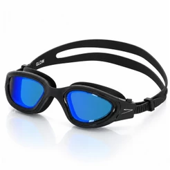 Óculos de natação Glow Speedo - BLACK GOLD REVO BLUE