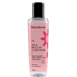 Água Micelar Clareadora Hidrabene Niacinamida Demaquila Limpa Hidrata Acalma Pele Sensível 200ml