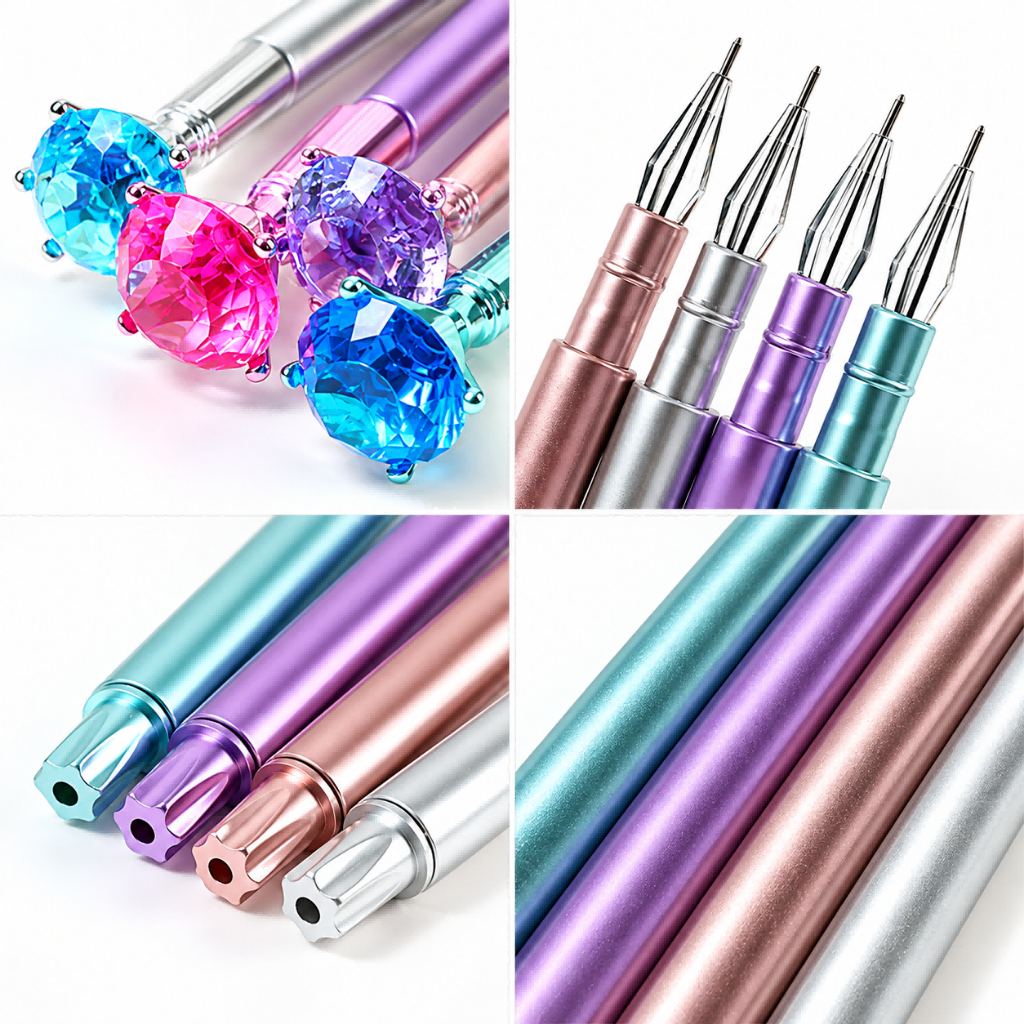 Kit peças Caneta em Gel ponta fina Glamour Cristal Luxo Com Diamante material escolares · foto 2