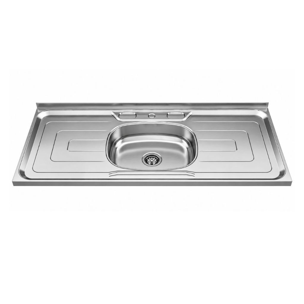 Tampo de Pia Inox com Cuba Central Duranox 120x53cm