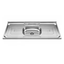 Tampo de Pia Inox com Cuba Central Duranox 120x53cm