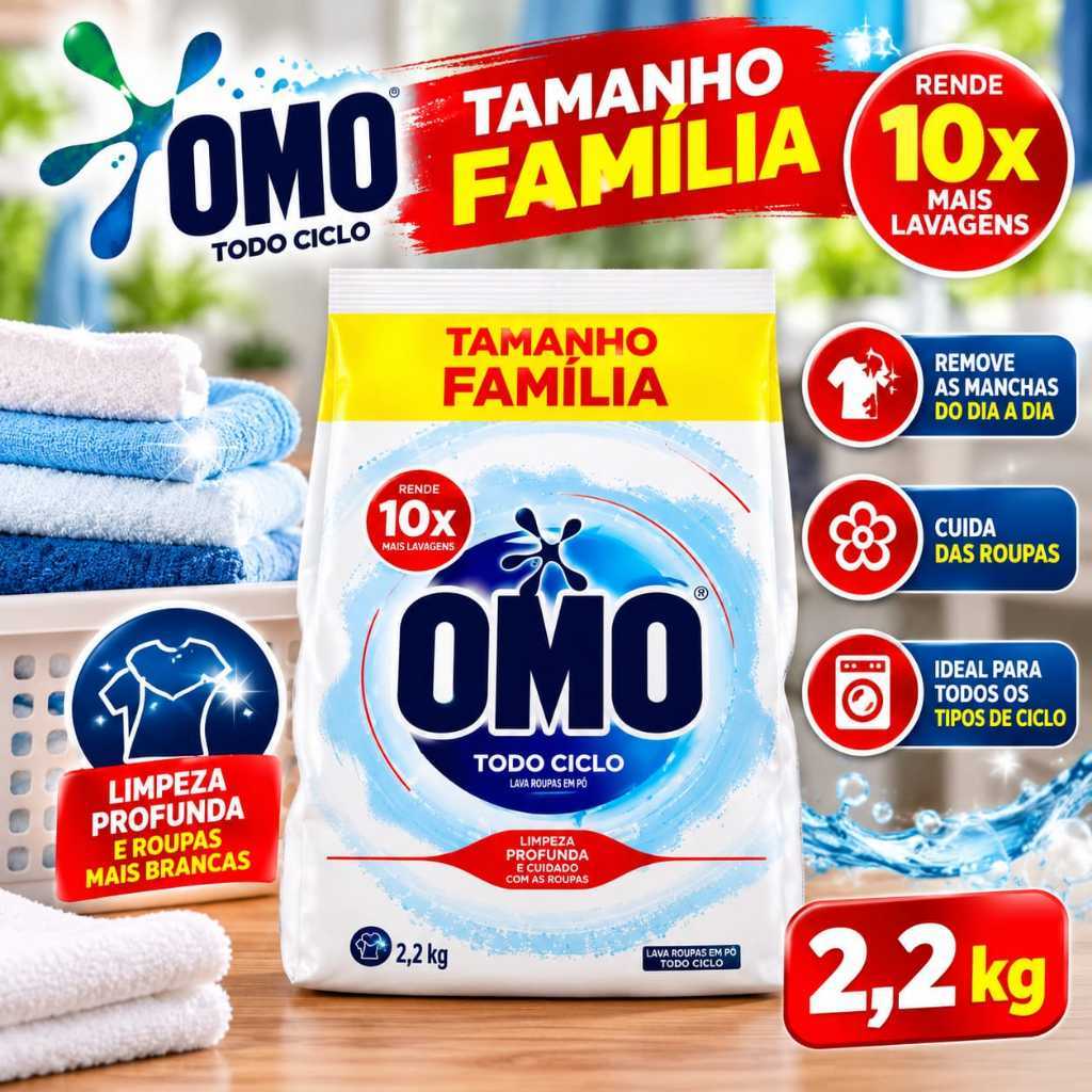 Sabão Em Pó Omo Lavagem Perfeita 2.2kg Envio Imediato