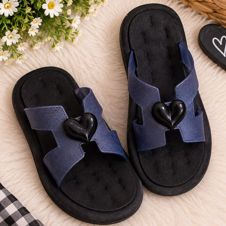 Chinelo Infantil Feminino Coração Leve Confortável Lançamento Juvenil