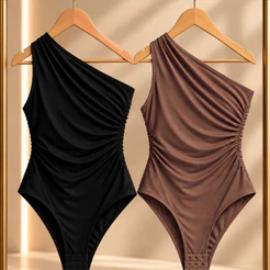 Conjunto com 1 ou 2 Body Mula Manca Um Ombro Só Elegante Suplex Premium Tendencia Verao 2026