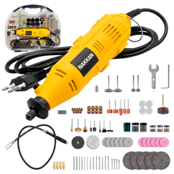 Micro Retífica Profissional 400W Com Eixo Flexível Maleta com 210 Peças