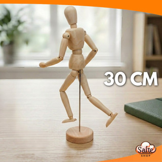Boneco Articulado Madeira Manequim Decoração Tamanho G 30CM