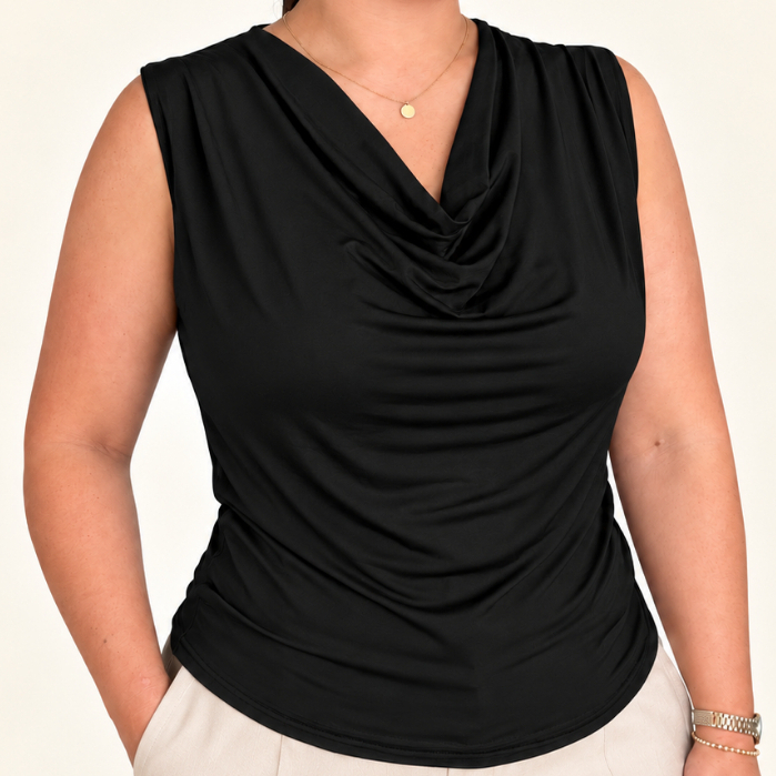Blusa Regata Feminina Gola Boba Suplex Premium Degage Blusinha Elegante Moda Verão Casual