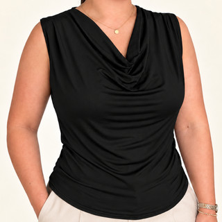 Blusa Regata Feminina Gola Boba Suplex Premium Degage Blusinha Elegante Moda Verão Casual