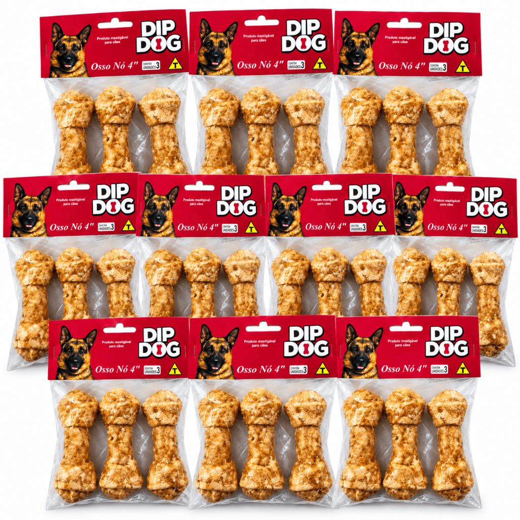 Kit  Pacote Com 3 Ossinho Petisco Mordedor Dip Dog Natural Sabor Frango N°4