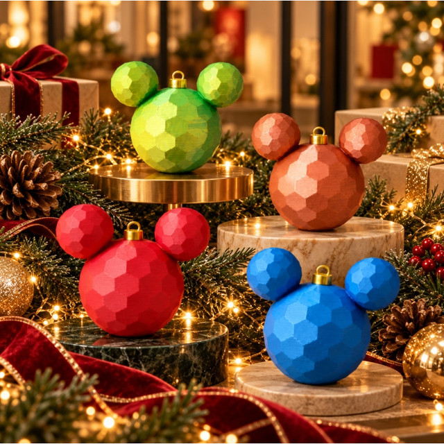 Enfeites de Natal Mickey Mouse Bola Arvore Decorativo 7cm Premium Luxo