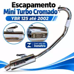 Escapamento Ybr 125 Até 2002 Mini Turbo Cromado Fortuna