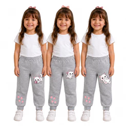 Kit 3 Calça Moletom Infantil Menina flanelada