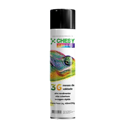 Kit 6 tintas Spray Uso Geral Preto Brilhante Lata 400ml Chesy
