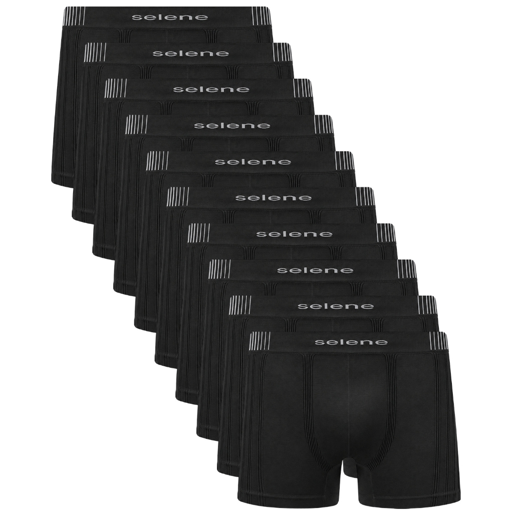 Kit 10 Cueca Boxer Microfibra Selene Kit Cueca Box Poliamida Sem Costura Cueca Masculina Premium