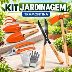 Conjunto Jardinagem Tramontina Com Pazinhas + Sacho + Tesouras de Poda