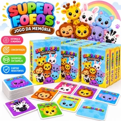 10 Jogo da Memória Super Fofos Cartas Ilustradas Kit Festa Lembrancinha Dia das Criança Didático