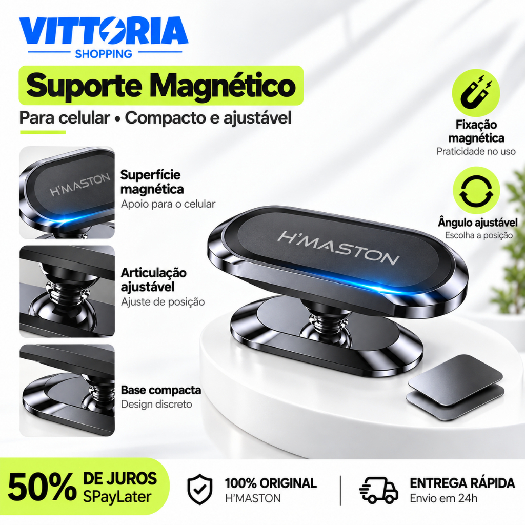 Suporte Celular Carro Magnético CJ-51 Suporte Veicular Universal 360° Suporte Para Celular Veicular
