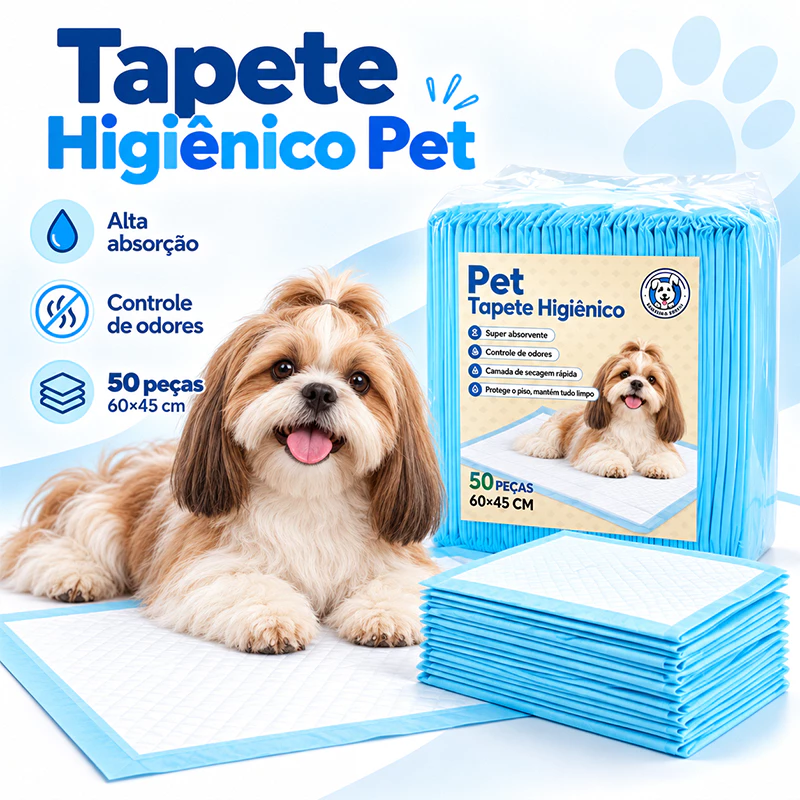 Tapete Higiênico para Cachorro e Gato Superabsorvente Descartável para Pets 20/30 Unidades